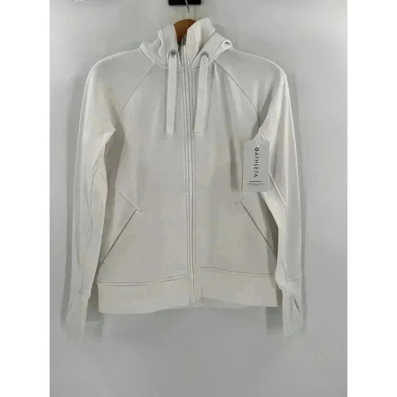 NEW WITH TAGS ATHLETA Triumph Hoodie Jacket Women's Size Small White RETAIL $108 - Picture 7 of 14